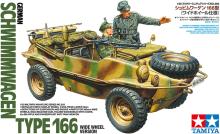 Tamiya 1/35 Military Miniature Series No. 393 Schwimmwagen Type 166 Wide Wheel Plastic Model Kit 35393