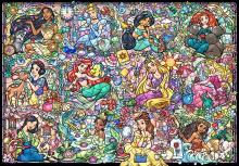 1000 Piece Jigsaw Puzzle Disney Princess Collection Stained Glass [Stained Art] (51.2x73.7cm)