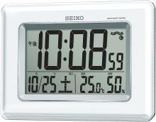 Seiko Clock Wall Clock Table Clock Radio Digital Calendar Temperature Humidity Display White Pearl SQ424W SEIKO