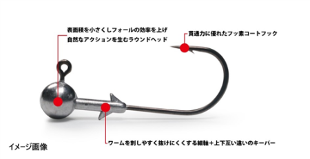 ISSEI Lures Bass Classic Round Jig Head 2g #4 (t)