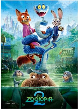 Tenyo (Tenyo) (Made in Japan) 108-Piece Jigsaw Puzzle Disney: Investigating Marsh Market (From the Disney Movie "Zootopia 2") (18.2x25.7cm) D-108-074 Includes Glue, Spatula, and Service Card
